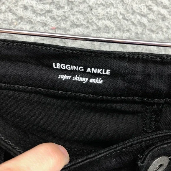 AG Adriano Goldschmied Legging Ankle Super Skinny Jeans Womens 32 14 Black New - Picture 9 of 16